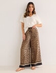 Whistle Tie Waist Printed Culotte Pants, Animal Print product photo View 03 S