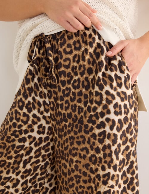 Whistle Tie Waist Printed Culotte Pants, Animal Print product photo View 04 L