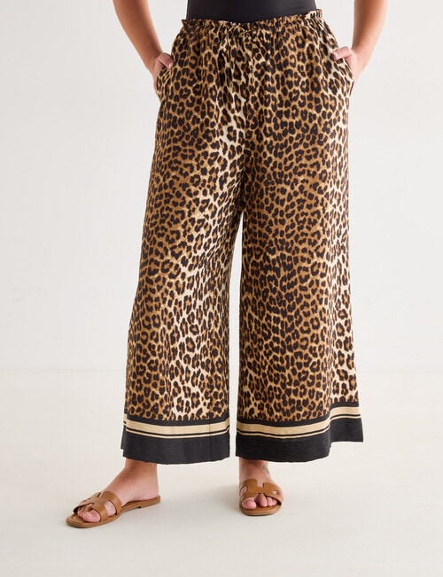 Whistle Tie Waist Printed Culotte Pants, Animal Print product photo View 12 L