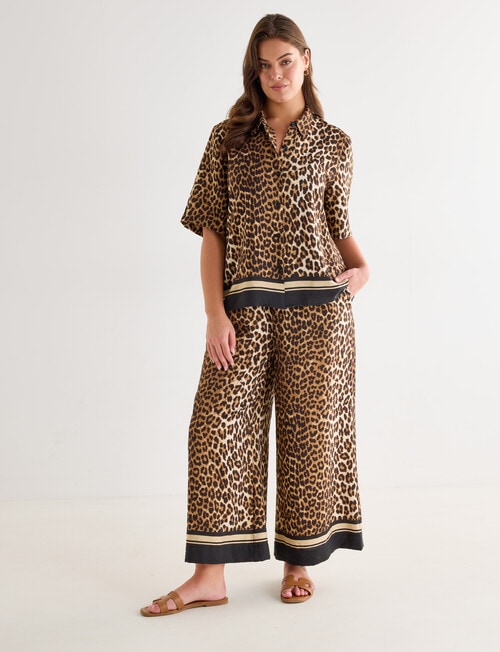 Whistle Tie Waist Printed Culotte Pants, Animal Print product photo View 13 L
