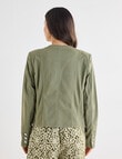Whistle Denim Crop Jacket, Sage product photo View 02 S