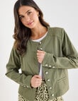 Whistle Denim Crop Jacket, Sage product photo View 05 S