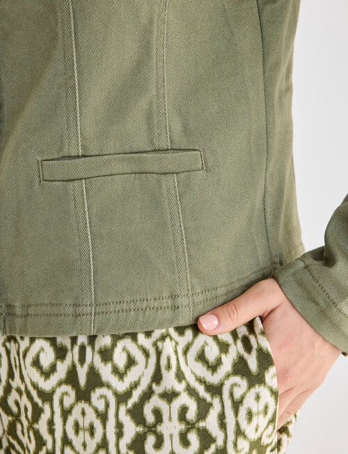Whistle Denim Crop Jacket, Sage product photo View 06 L