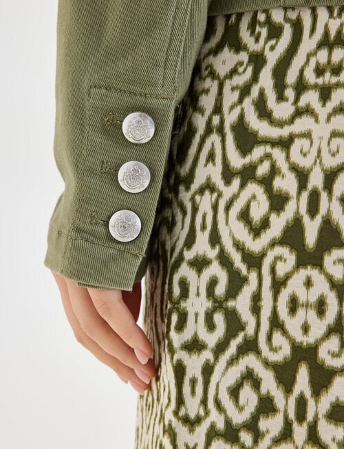Whistle Denim Crop Jacket, Sage product photo View 07 L