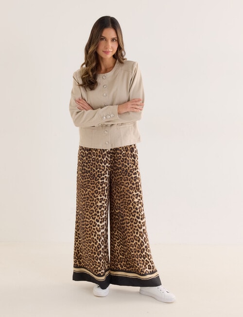 Whistle Denim Crop Jacket, Stone product photo View 03 L