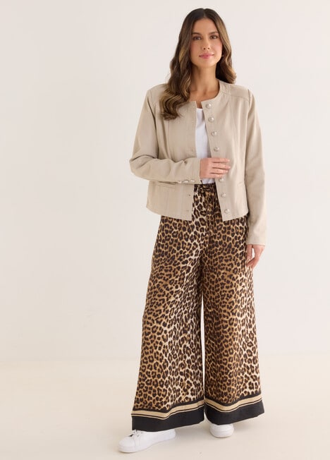 Whistle Denim Crop Jacket, Stone product photo View 06 L