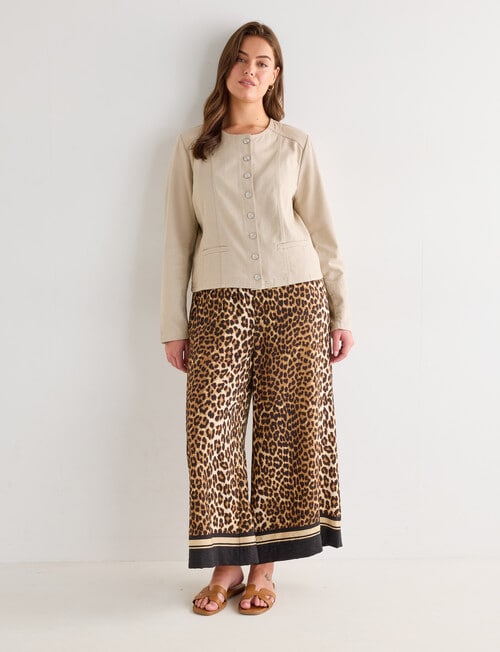 Whistle Denim Crop Jacket, Stone product photo View 13 L