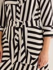 Whistle Abstract Stripe Button Through Shirt Dress, Black & White product photo View 06 S