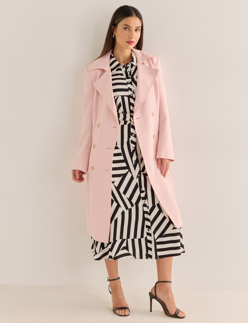 Whistle Abstract Stripe Button Through Shirt Dress, Black & White product photo View 07 L