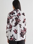 Whistle Magnolia Print Fashion Blouse, White product photo View 02 S