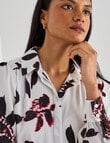 Whistle Magnolia Print Fashion Blouse, White product photo View 05 S