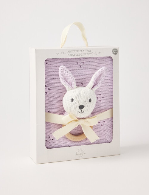 Little Bundle Blanket & Rattle Gift Set, Bunny product photo View 02 L