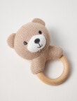 Little Bundle Cotton Knit Rattle, Bear product photo View 03 S