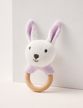Little Bundle Cotton Knit Rattle, Bunny product photo