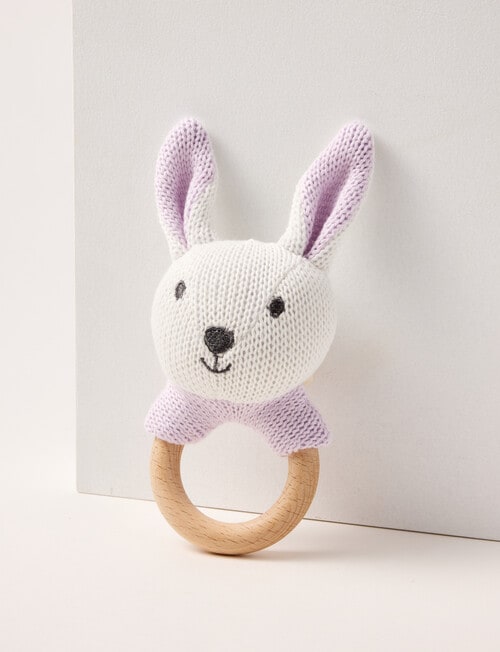 Little Bundle Cotton Knit Rattle, Bunny product photo