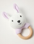 Little Bundle Cotton Knit Rattle, Bunny product photo View 03 S