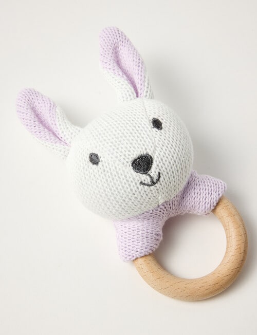 Little Bundle Cotton Knit Rattle, Bunny product photo View 03 L