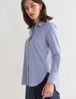 Oliver Black Classic Stripe Shirt, Navy & White product photo View 05 S
