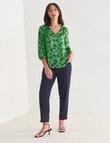 Oliver Black Printed V Neck Top, Emerald City product photo View 03 S