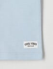 Teeny Weeny Good Vibes Playtime Short Sleeve Tee, Pale Blue product photo View 04 S