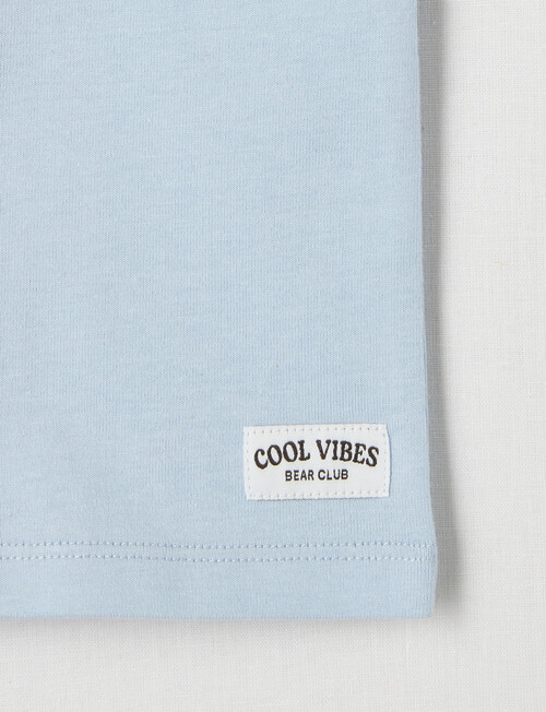Teeny Weeny Good Vibes Playtime Short Sleeve Tee, Pale Blue product photo View 04 L