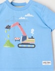 Teeny Weeny Play Time Digger Short Sleeve Tee, Azure product photo View 02 S