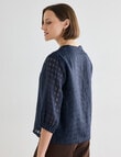 Jigsaw Rita Check Top, Navy product photo View 02 S