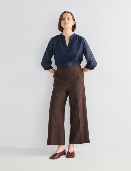 Jigsaw Rita Check Top, Navy product photo View 03 L