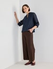 Jigsaw Rita Check Top, Navy product photo View 07 S