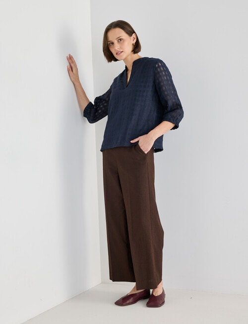 Jigsaw Rita Check Top, Navy product photo View 07 L