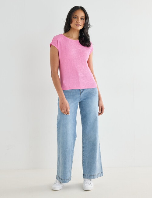 Whistle Textured Knit Tee, Candy product photo View 03 L