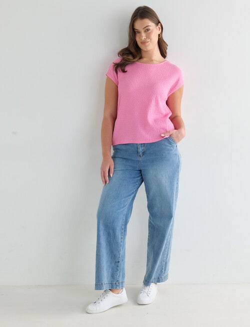 Whistle Textured Knit Tee, Candy product photo View 13 L