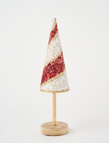 Christmas Shop Beaded Tree, Red, Small product photo