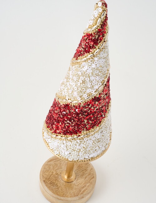 Christmas Shop Beaded Tree, Red, Small product photo View 02 L