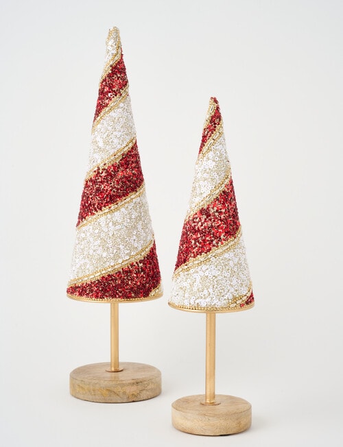 Christmas Shop Beaded Tree, Red, Small product photo View 04 L