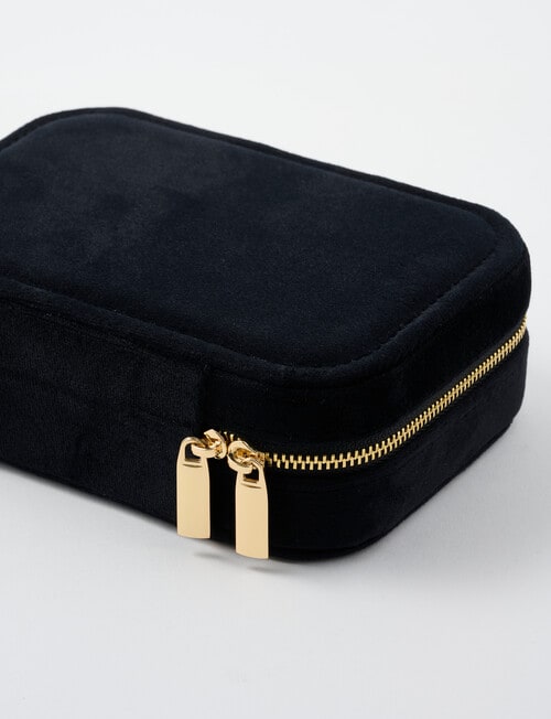Boston + Bailey Large Velvet Jewellery Box, Black product photo View 02 L