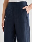 Jigsaw Morgan Linen Blend Wide Leg Pant, Navy product photo View 04 S