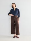 Jigsaw Victoria Linen Blend Wide Leg Crop Pants, Chocolate product photo View 03 S