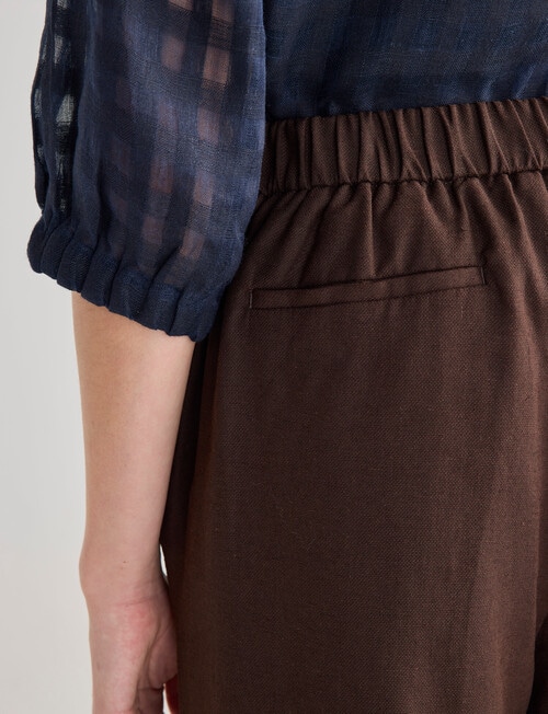 Jigsaw Victoria Linen Blend Wide Leg Crop Pants, Chocolate product photo View 05 L