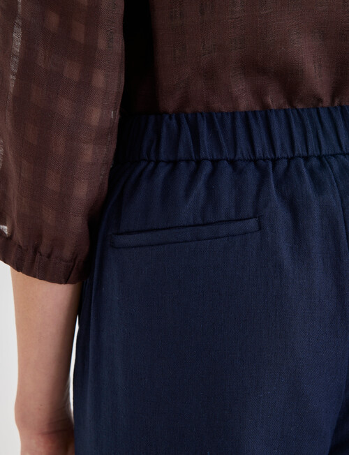 Jigsaw Victoria Linen Blend Wide Leg Crop Pants, Navy product photo View 05 L