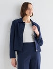 Jigsaw Victoria Linen Blend Jacket, Navy product photo View 05 S
