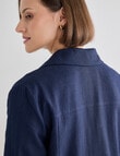 Jigsaw Victoria Linen Blend Jacket, Navy product photo View 06 S