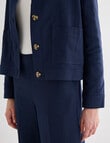 Jigsaw Victoria Linen Blend Jacket, Navy product photo View 07 S
