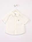 Teeny Weeny Linen Blend Short Sleeve Shirt, White product photo