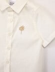 Teeny Weeny Linen Blend Short Sleeve Shirt, White product photo View 02 S