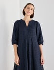 Jigsaw Rita Check V-Neck Midi Dress, Navy product photo View 05 S