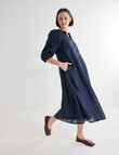 Jigsaw Rita Check V-Neck Midi Dress, Navy product photo View 08 S