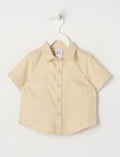Teeny Weeny Linen Blend Short Sleeve Shirt, Taupe product photo