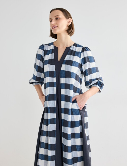 Jigsaw Lenore V-Neck Midi Dress, Border Print product photo View 05 L