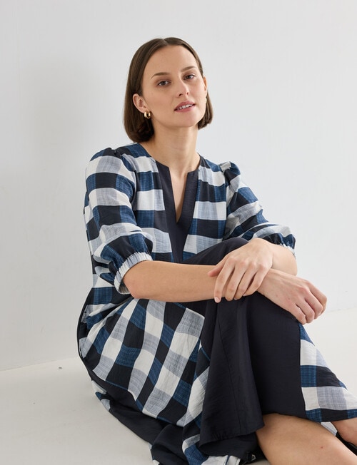 Jigsaw Lenore V-Neck Midi Dress, Border Print product photo View 07 L